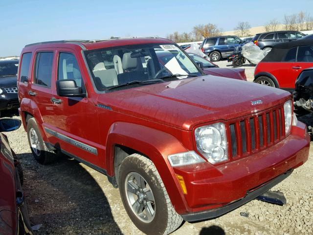 1J8GN28K98W199911 - 2008 JEEP LIBERTY BURGUNDY photo 1