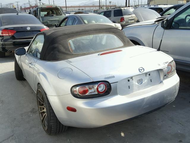 JM1NC25F270130345 - 2007 MAZDA MX-5 MIATA SILVER photo 3