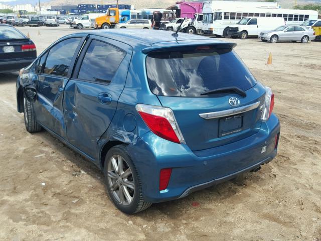 JTDKTUD38DD571150 - 2013 TOYOTA YARIS BLUE photo 3