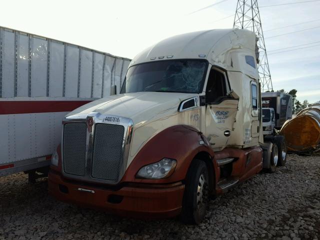 1XKYD49X7EJ412789 - 2014 KENWORTH CONSTRUCTI CREAM photo 2