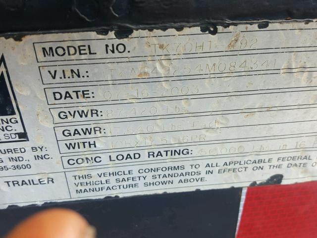 1TKA049254M084341 - 2004 UTILITY TRAILER BLACK photo 10