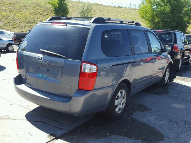 KNDMB233576175607 - 2007 KIA SEDONA EX BLUE photo 4