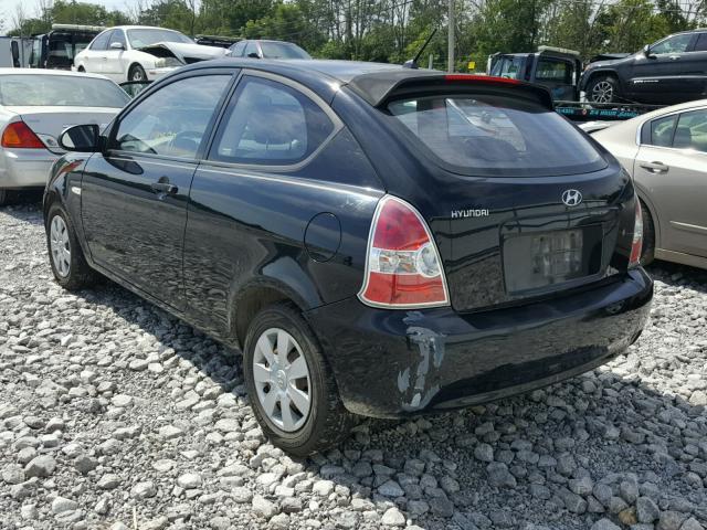 KMHCM36C57U041453 - 2007 HYUNDAI ACCENT GS BLACK photo 3