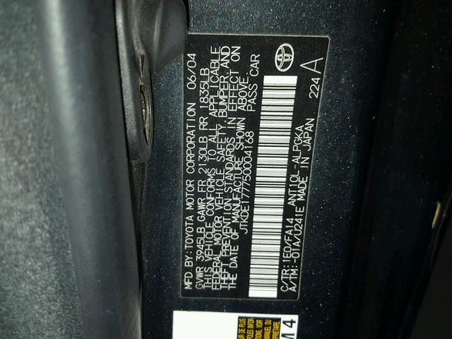 JTKDE177750004168 - 2005 TOYOTA SCION TC 石墨色 照片 10