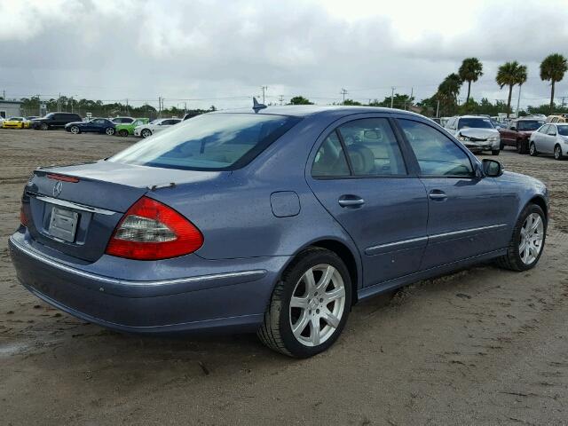 WDBUF56XX7B093026 - 2007 MERCEDES-BENZ E 350 BLUE photo 4