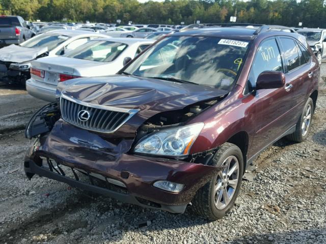 JTJGK31U789850837 - 2008 LEXUS RX 350 MAROON photo 2