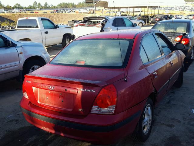 KMHDN46D45U120805 - 2005 HYUNDAI ELANTRA GL RED photo 4