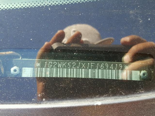 1G2WK52JX1F169419 - 2001 PONTIAC GRAND PRIX შავი ფოტო 10