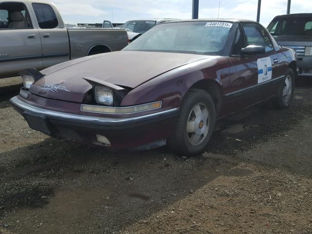 1G4EC13C2LB903554 - 1990 BUICK REATTA BURGUNDY photo 2