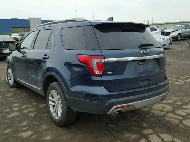 1FM5K7D88HGB45018 - 2017 FORD EXPLORER X BLUE photo 3