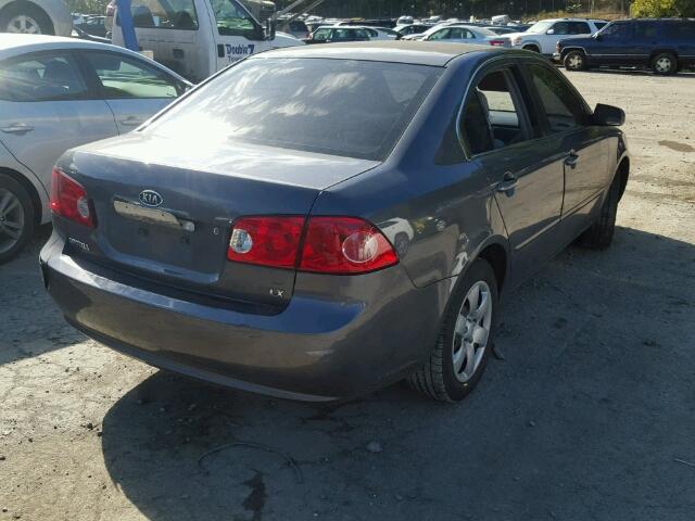 KNAGE123575144781 - 2007 KIA OPTIMA LX GRAY photo 4