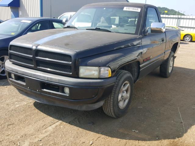 1B7HC16Y0VS299661 - 1997 DODGE RAM 1500 BLACK photo 2