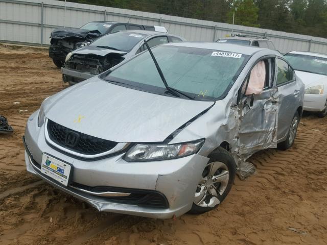 2HGFB2F51EH529495 - 2014 HONDA CIVIC LX SILVER photo 2