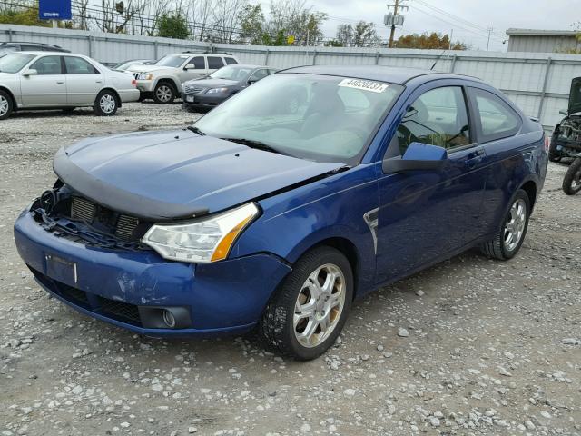 1FAHP33N48W110460 - 2008 FORD FOCUS SE BLUE photo 2