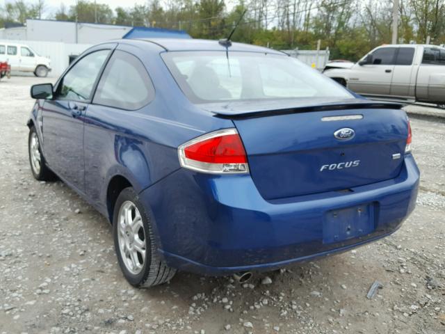 1FAHP33N48W110460 - 2008 FORD FOCUS SE BLUE photo 3