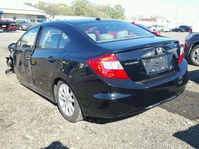 19XFB2F95CE038339 - 2012 HONDA CIVIC EXL BLACK photo 3