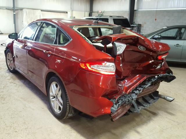 3FA6P0H72ER133024 - 2014 FORD FUSION SE RED photo 3