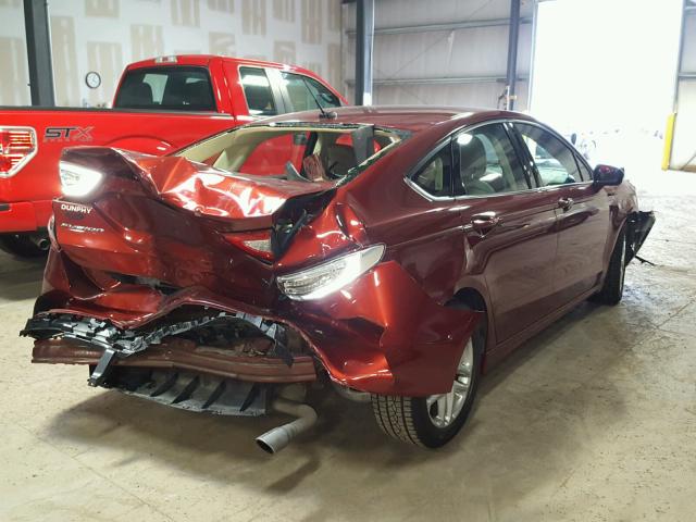 3FA6P0H72ER133024 - 2014 FORD FUSION SE RED photo 4