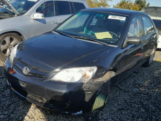 JHMES16515S007316 - 2005 HONDA CIVIC LX BLACK photo 2