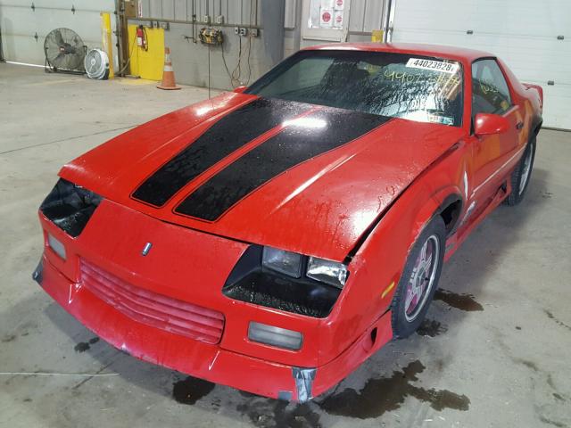 1G1FP23E6NL166451 - 1992 CHEVROLET CAMARO RS RED photo 2