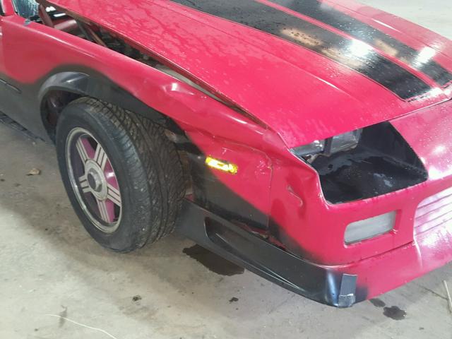 1G1FP23E6NL166451 - 1992 CHEVROLET CAMARO RS RED photo 9