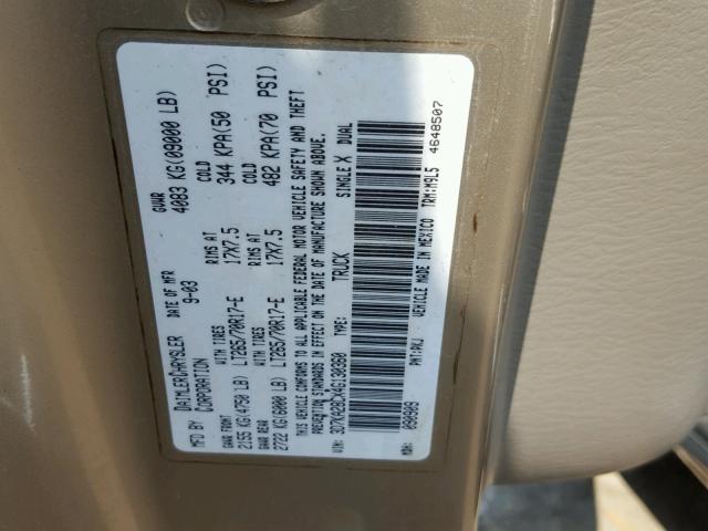 3D7KA28CX4G130360 - 2004 DODGE RAM 2500 S GOLD photo 10