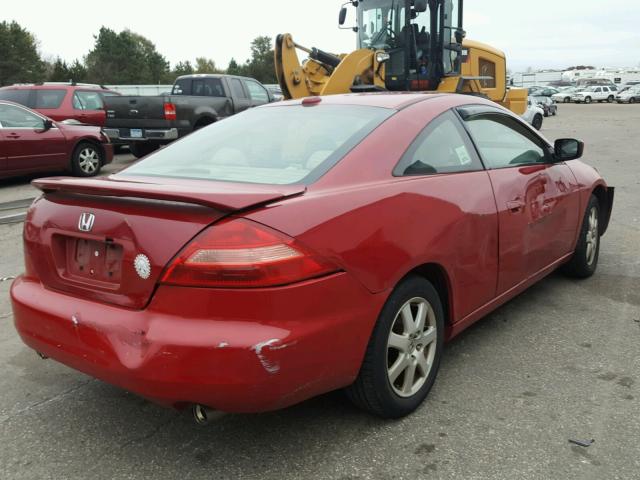 1HGCM826X5A004691 - 2005 HONDA ACCORD RED photo 4