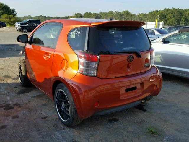 JTNJJXB09CJ021169 - 2012 TOYOTA SCION IQ ORANGE photo 3