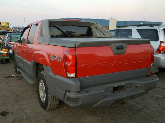 3GNEC13TX2G329061 - 2002 CHEVROLET AVALANCHE RED photo 3