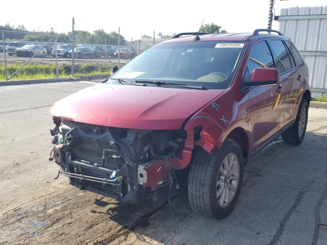 2FMDK38C27BB30359 - 2007 FORD EDGE SEL RED photo 2