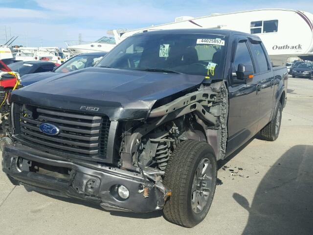 1FTEW1C85AKE53676 - 2010 FORD F150 GRAY photo 2