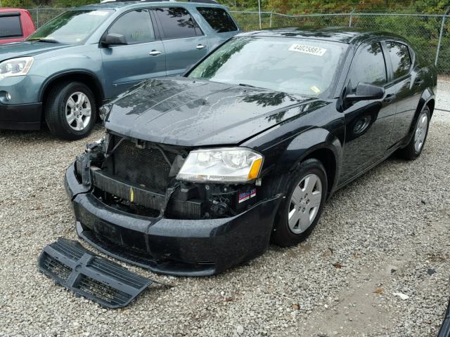 1B3LC46K28N127028 - 2008 DODGE AVENGER BLACK photo 2