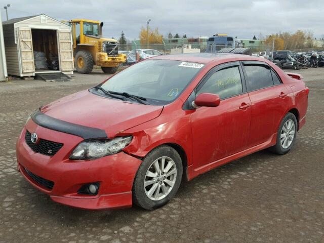 2T1BU4EE8AC224911 - 2010 TOYOTA COROLLA BA RED photo 2