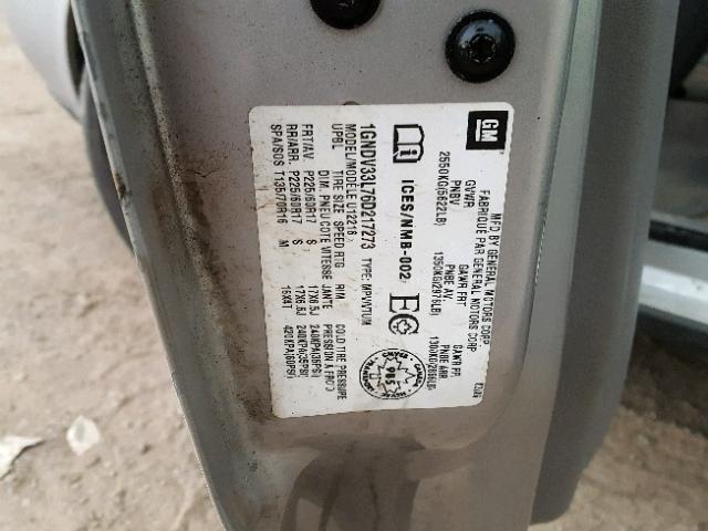 1GNDV33L76D217273 - 2006 CHEVROLET UPLANDER L 银色 照片 10