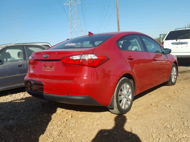 KNAFX4A66E5211503 - 2014 KIA FORTE LX RED photo 4