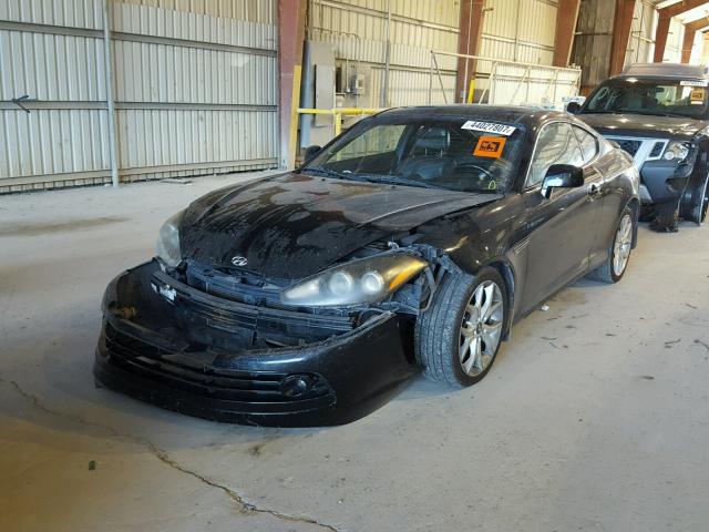 KMHHN66F48U278838 - 2008 HYUNDAI TIBURON GT BLACK photo 2