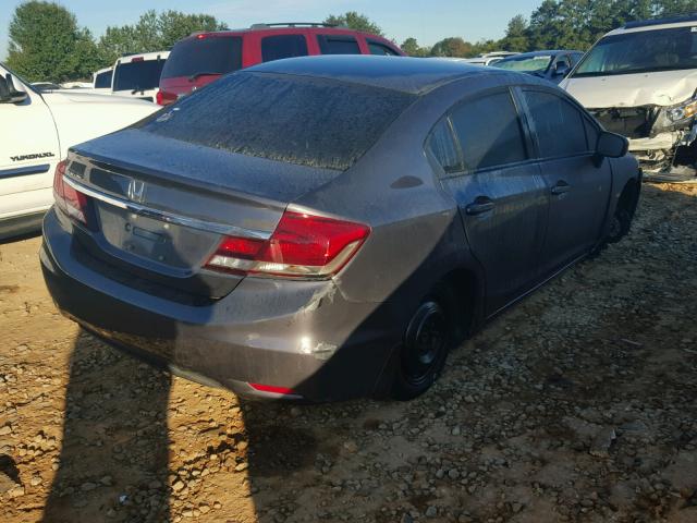 19XFB2F52EE012782 - 2014 HONDA CIVIC LX GRAY photo 4