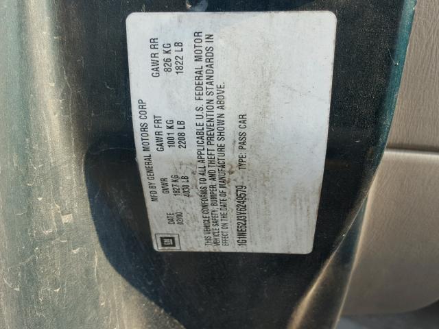 1G1NE52J3Y6249579 - 2000 CHEVROLET MALIBU LS Yaşıl foto 10