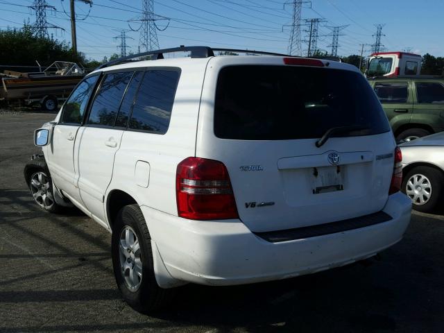 JTEHF21A820095359 - 2002 TOYOTA HIGHLANDER WHITE photo 3