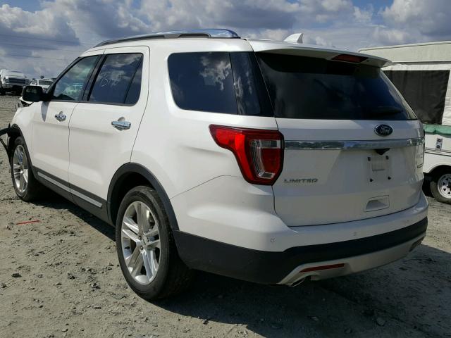 1FM5K7F85GGA32705 - 2016 FORD EXPLORER L WHITE photo 3
