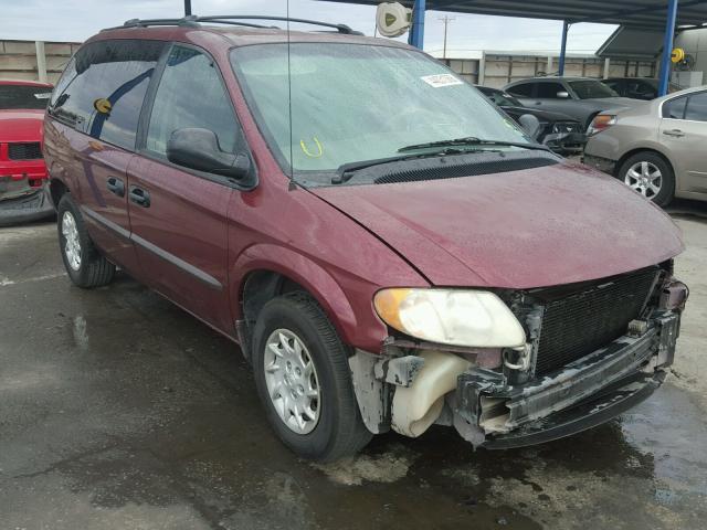 1C4GJ25322B501327 - 2002 CHRYSLER VOYAGER MAROON photo 1