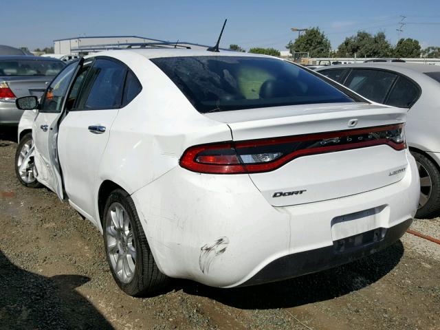 1C3CDFCB2FD299434 - 2015 DODGE DART LIMIT WHITE photo 3