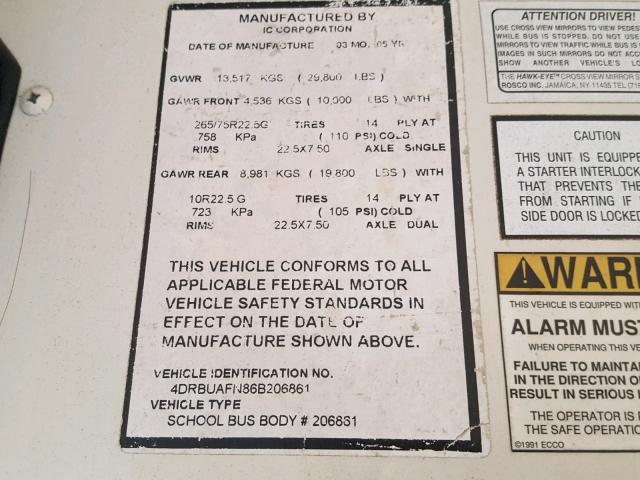 4DRBUAFN86B206861 - 2006 IC CORPORATION 3000 黄色 照片 10