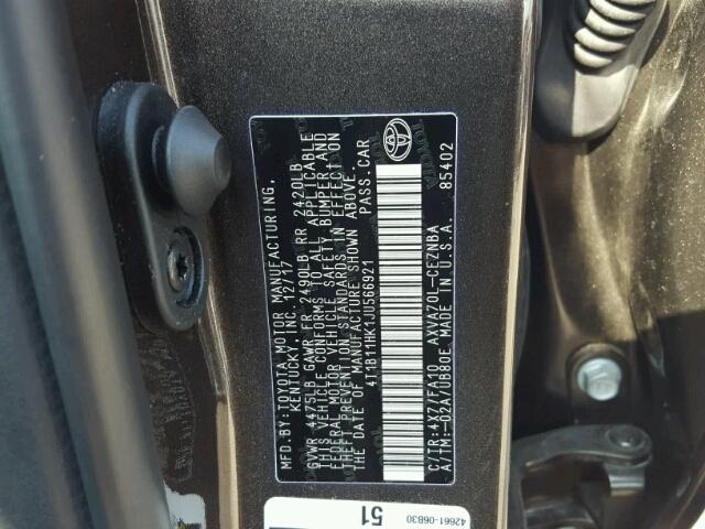 4T1B11HK1JU566921 - 2018 TOYOTA CAMRY L Schwarz Foto 10