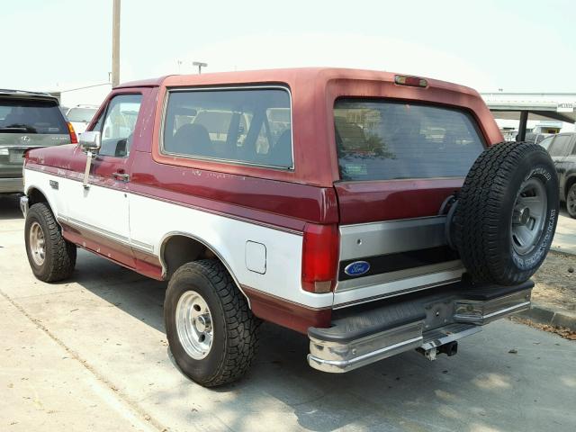 1FMEU15N5PLA84499 - 1993 FORD BRONCO U10 RED photo 3