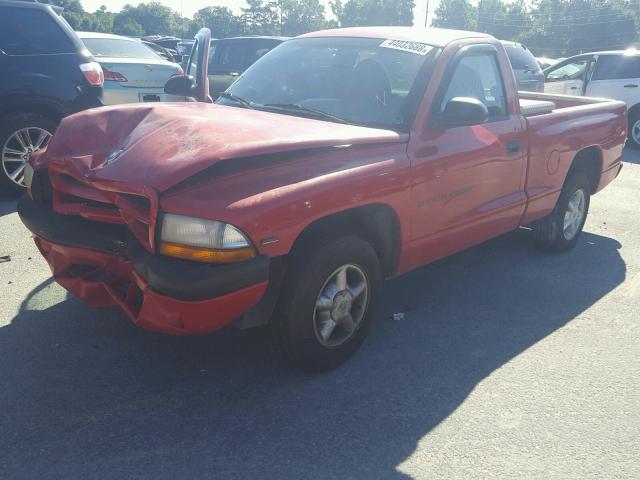 1B7FL26PXVS302327 - 1997 DODGE DAKOTA RED photo 2