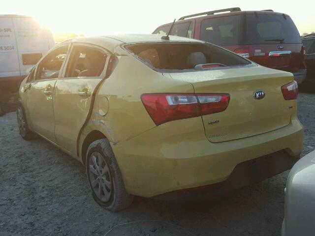 KNADM4A39G6559301 - 2016 KIA RIO LX YELLOW photo 3