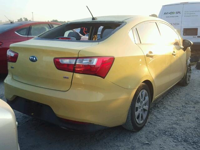 KNADM4A39G6559301 - 2016 KIA RIO LX YELLOW photo 4