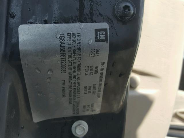 1G8AJ55F87Z209630 - 2007 SATURN ION LEVEL WHITE photo 10