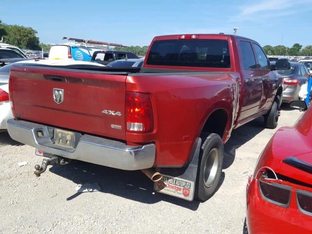 3C63DRGL1CG273607 - 2012 DODGE RAM 3500 S MAROON photo 4